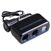 SHUNWEI 12 V Зарядное устройство USB 3 розетки мульти автомобильный делитель зарядное устройство адаптер питания Авто аксессуары
