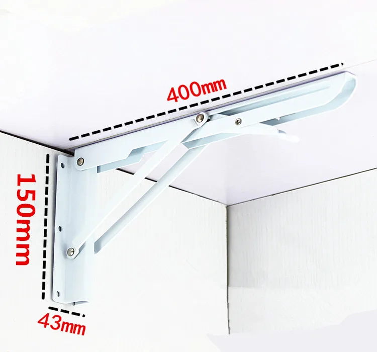 2pcs wholesale wall mount folding white trial metal table shelf