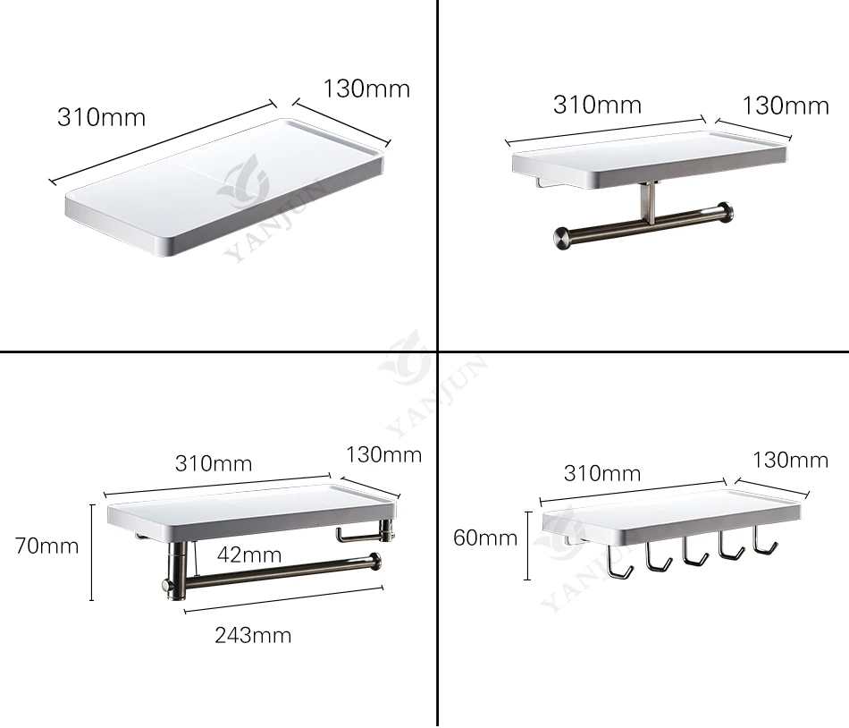 Yanjun многофункциональные полки для ванной комнаты, полка для бара, аксессуары для ванной комнаты, настенная полка для гостиной, YJ-8831