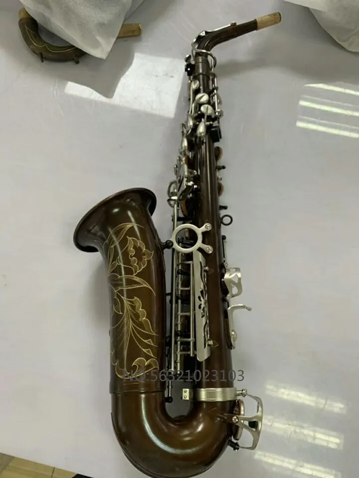 

New arrival Brand Alto Saxophone Antique Copper silver key E Saxophone Professional Musical Instrument Super Play With Case