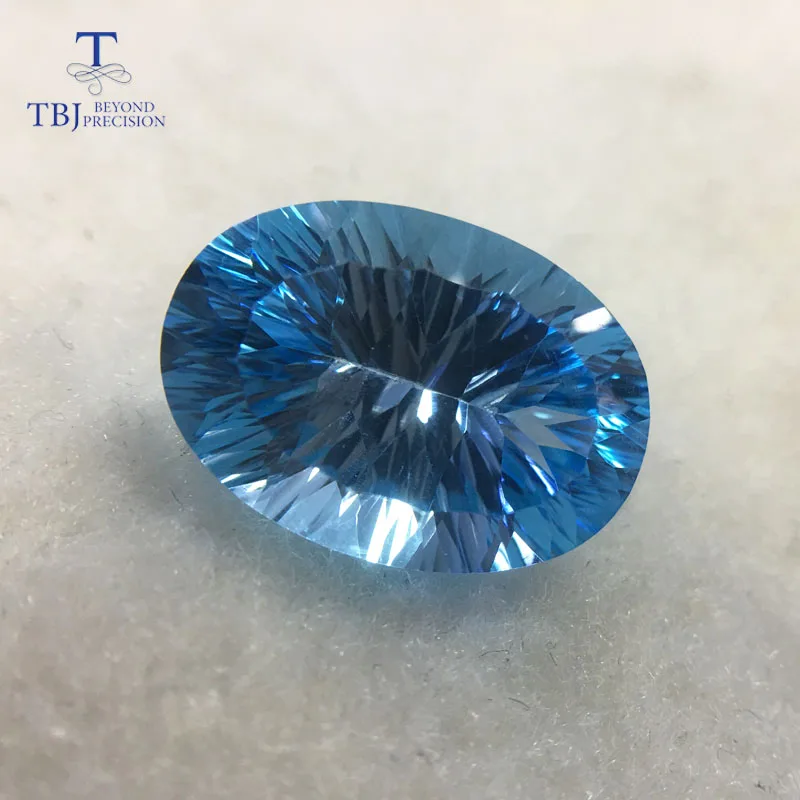 Tbj ,good color natural sky topaz ov13*18 concave cut ard 14.5ct for silver or gold jewelry mounting natural loose gemstones