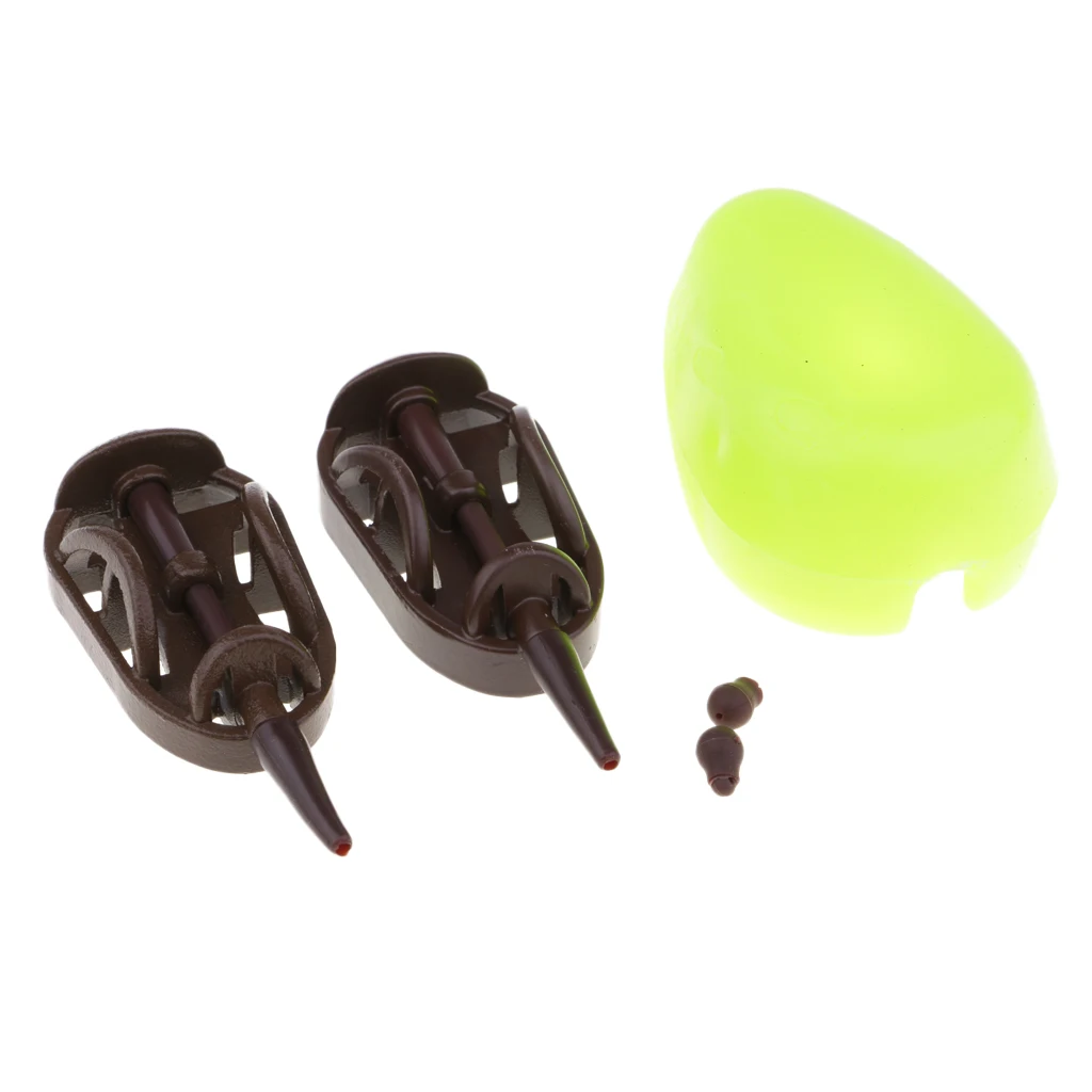 2 pcs Alloy Fishing Inline Safe Method Feeder with 1 Mould Range Set Carp & Bead Multi-functional Fishing Tackle 