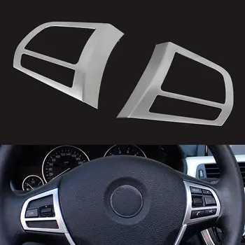 

2x Car Chrome Steering Wheel Multi-function Buttons Frame Cover Trim Glossy Fit For Bmw 3 Series F30 F35 316i 320Li Car Styling