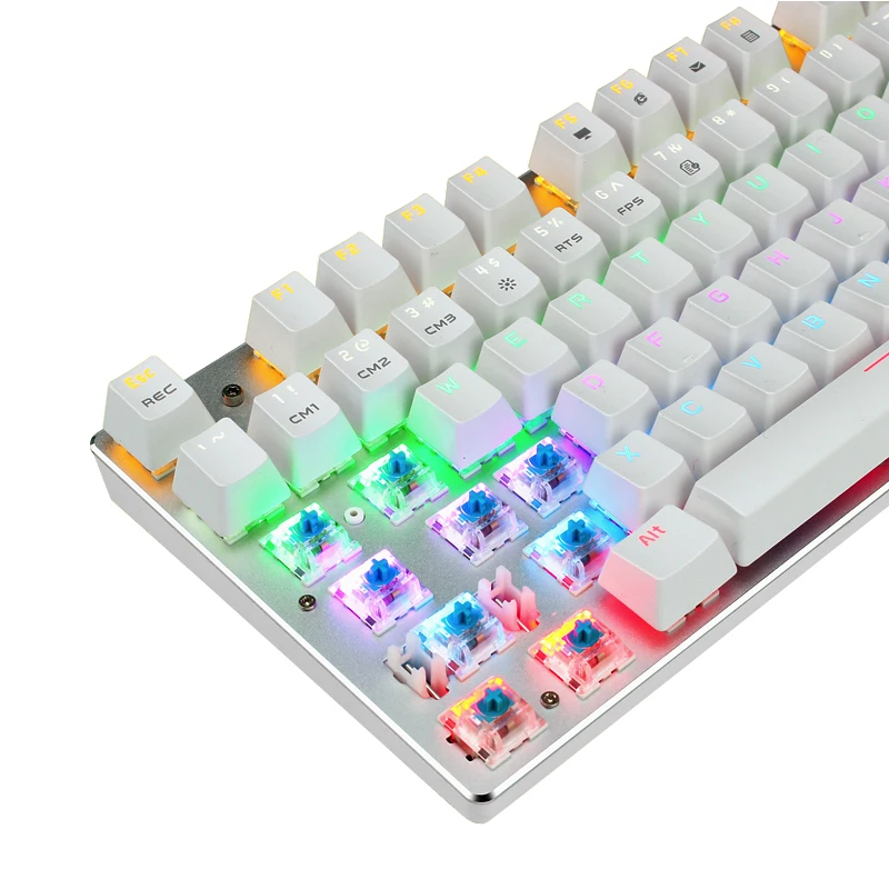 Metoo zero Russian Gaming Mechanical Keyboard Game Keyboard Red Black Blue Switches 104 key with LE