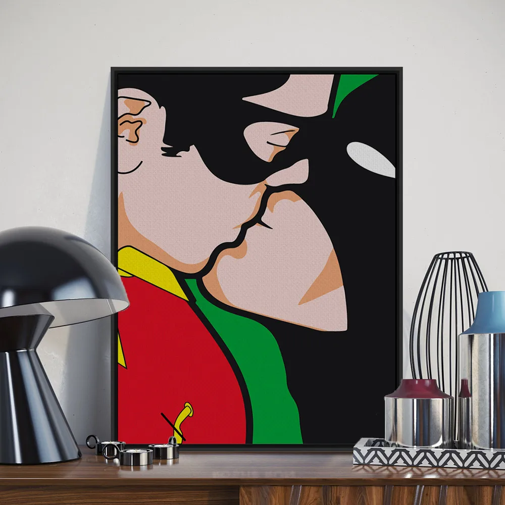 

Superhero Batman Gay Love Modern Pop Movie A4 Big Art Print Poster Abstract Wall Picture Canvas Painting No Frame Bar Home Decor