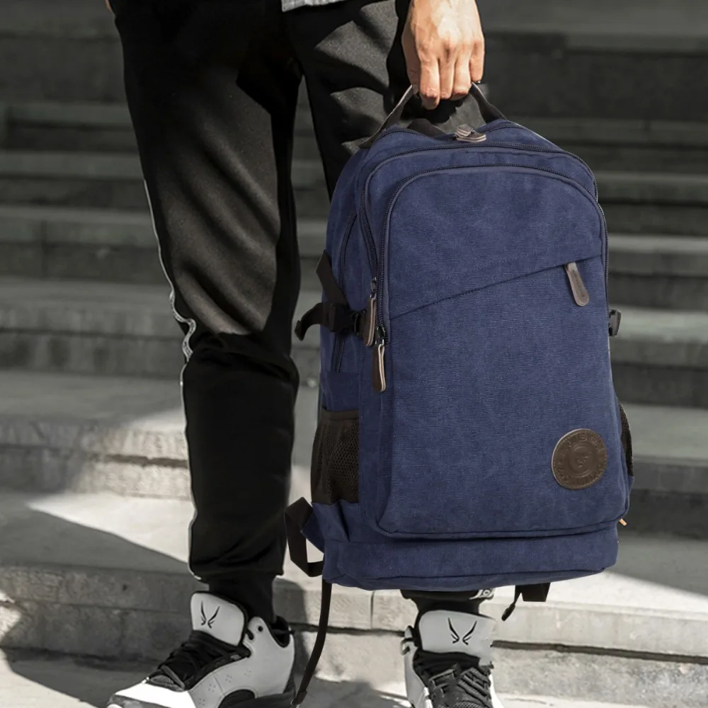2019 New Fashion Men's Backpack Vintage Canvas Bagpack School Bag Boy Travel Bags Large Capacity Travel Laptop Backpacks Mochila (3)