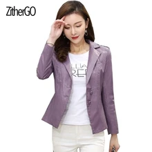 Женская кожаная куртка из искусственной кожи с эффектом потертости, мотоциклетная куртка, куртка, тонкая женская Повседневная теплая верхняя одежда из мягкой кожи