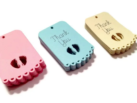

Baby Shower footprints favor tags Rustic wedding wish tree present tag bridal Birthday Blank Cards lable Scrapbook