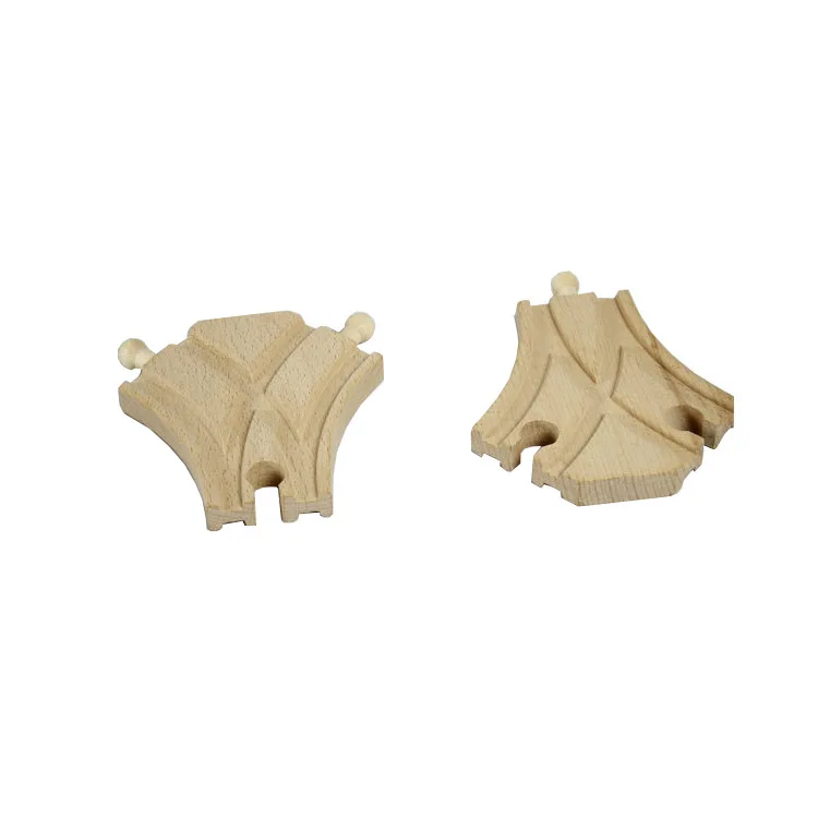 

EDWONE -2PCS Double Curvature of Bifurcated Track Thomas Wooden Train Track Railway Accessories Suit Brio