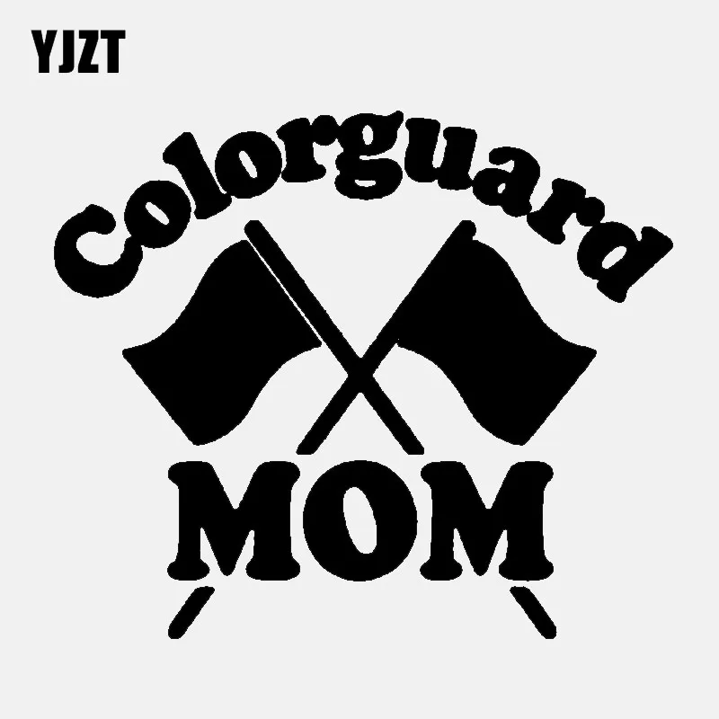 

YJZT 16CM*13.5CM Funny Colorguard Mom Vinyl Decal Car Sticker Black Silver C11-1723