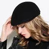 Female Gift Autumn And Winter Party Formal Headwear Lady Fashion Plain Flat Peak Hat Cap Women 100% wool Felt Beret Hats ► Photo 3/6