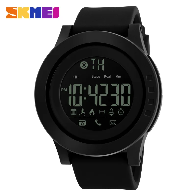 

SKMEI 1255 Men Women Smart Watch Calorie Pedometer Multi-Functions Remote Camera Hours 50M Waterproof Digital Men's SmartWatch