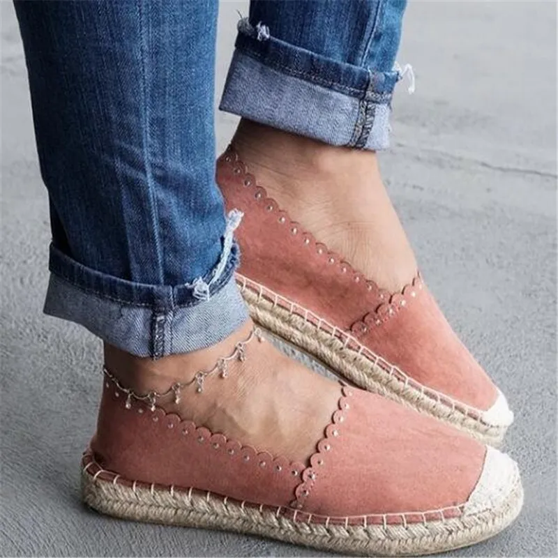 

Litthing 2019 Women Shallow Mouth Espadrilles Flats Solid Moccasins Female Flat Bottom Linen Non-slip Fisherman Shoes Breathable
