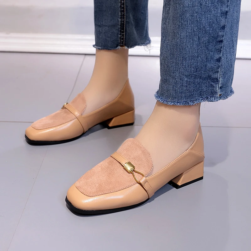 

New British Style Women Shoes Woman Oxfords Fashion Casual Shoes for Women Flats Plus Size Comfort Flock Slip on Ladies Shoes