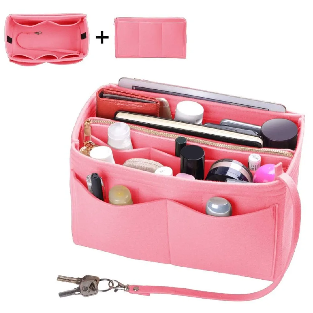  Purse Organizerpurses Cosmetic Toiletry BagsFelt Bag Organizer Insert Shaper Purse Organizer with Z