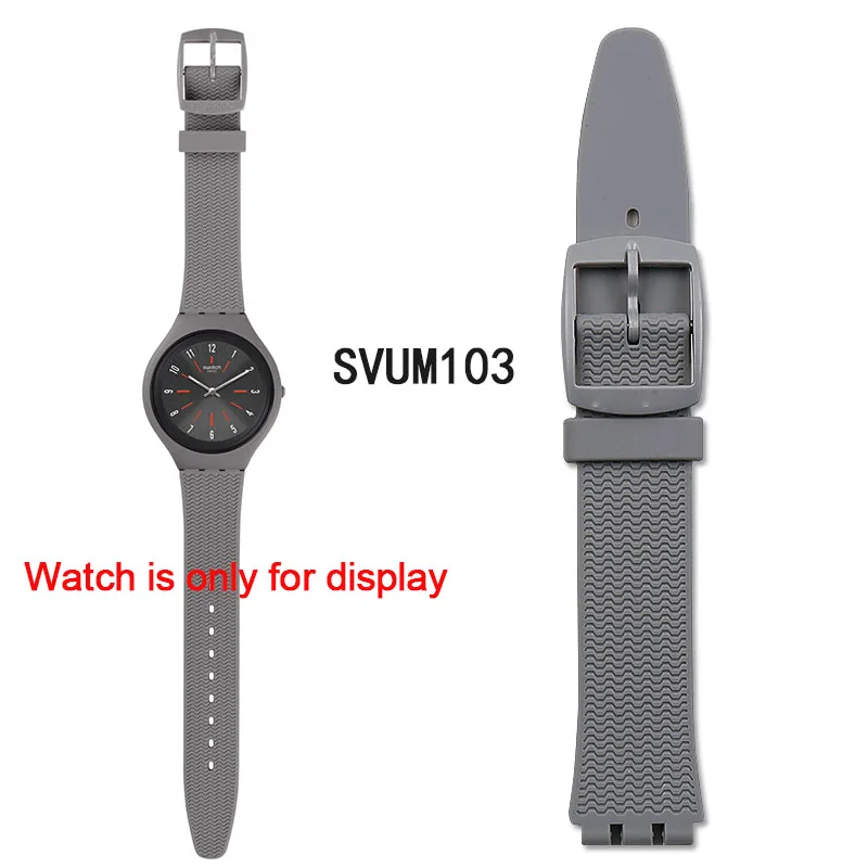 Силиконовый ремешок пряжка аксессуары для часов Swatch Кожа Лоскут SFK397SFK360SFK361 спортивный водонепроницаемый женский ремешок для часов - Цвет ремешка: SVUM103