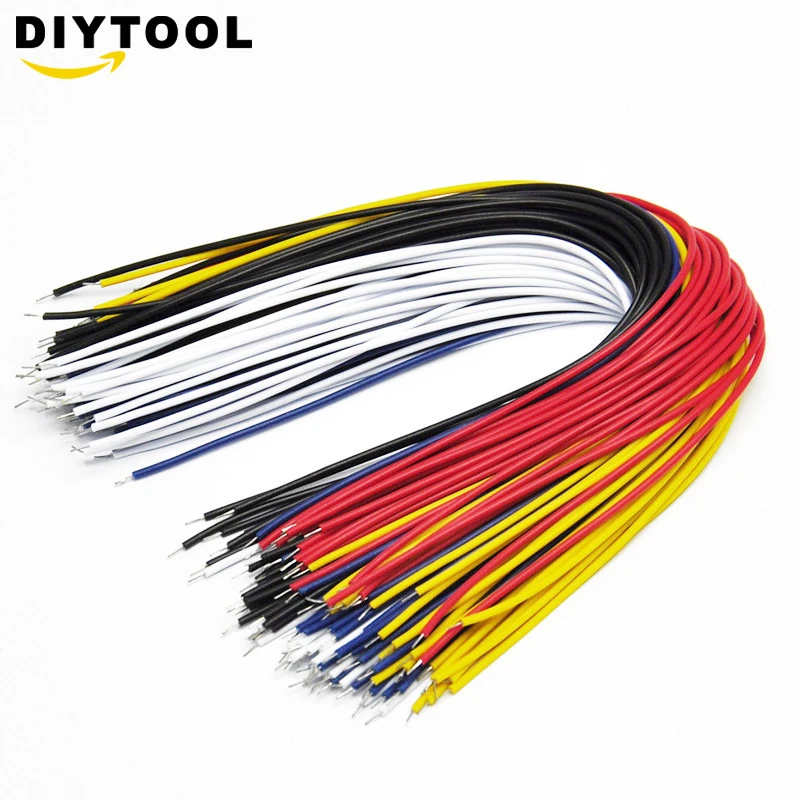 Cable de soldadura PCB de doble cabezal, placa de pruebas de 20CM, de puente de mosca, Conductor de estaño, 5 colores, y cables| - AliExpress