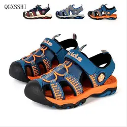 Qgxsshi Обувь для мальчиков Обувь для девочек летние Обувь детей пляжные сандалии с закрытым носком Туфли без каблуков дети Сандалии для