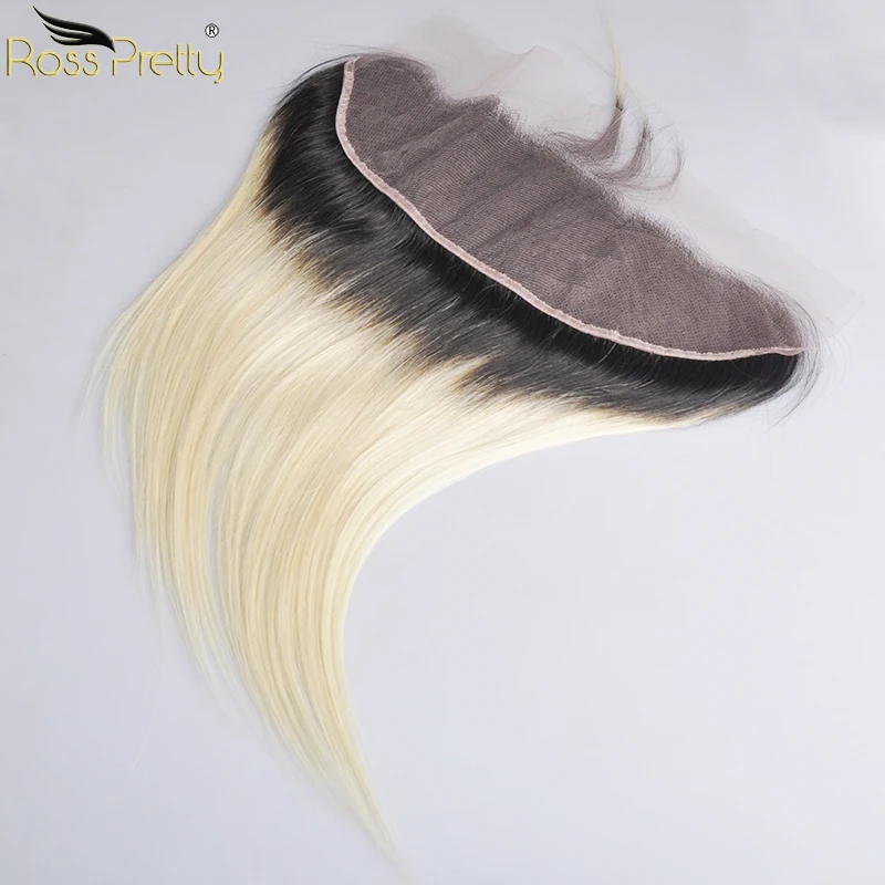 

Ross Pretty Remy Brazilian Straight Hair Ombre 1b Blonde Ear to Ear Lace Front Pre Plucked Human Hair Color 1b 613 Frontal 13x4