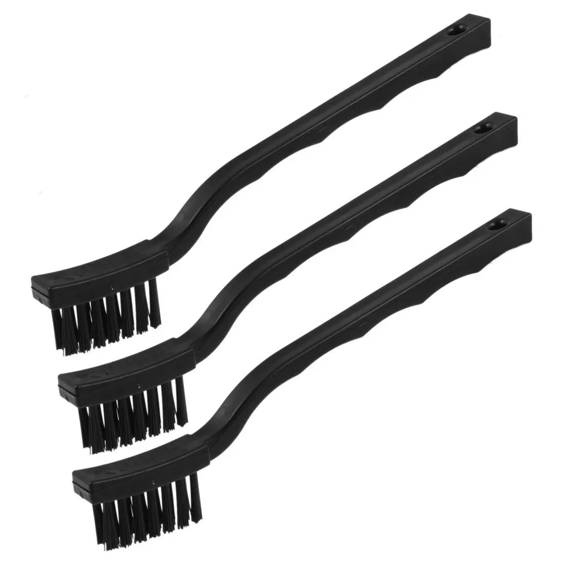 Woven Plastic Handle PCB Circuit Board Anti Static Brush Black 3 Pcs S