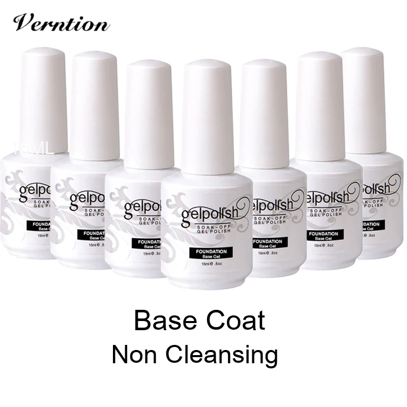 

Verntion Newest Gel Nails 2019 Foundation Easy To Clean15ML Top and Base Coat Nail Gel Nail Primer Cleaning Uv Lamp Nail Polish