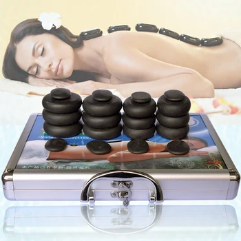 

20pcs/set Hot Stone Massage With Heater Box Relieve Stress Back Pain Health Care Acupressure Lava Basalt Stones For Gift