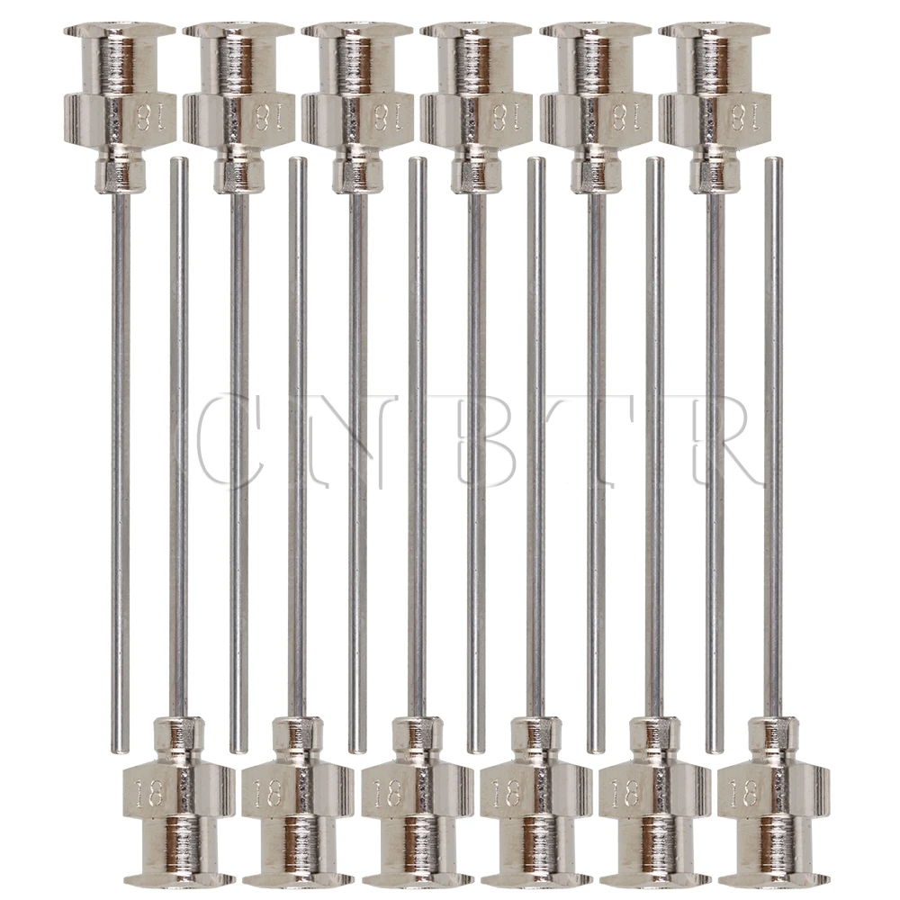 

CNBTR 12pcs 1.5" Industrial Dispensing Blunt Tip Needle for Liquid Dispenser Adhesive Glue 18Ga