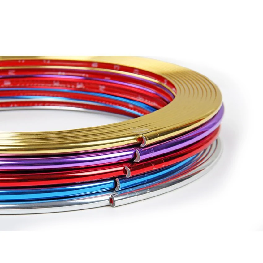 Car Wheel Tire Steel Rim Electroplated Decorative Sticker Line Anti-scratch Anti-collision Strip Protection Ring_voghion.com