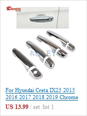 Для hyundai Creta IX25 хромированная внутренняя дверная ручка подстаканник накладка декоративные аксессуары для стайлинга автомобилей