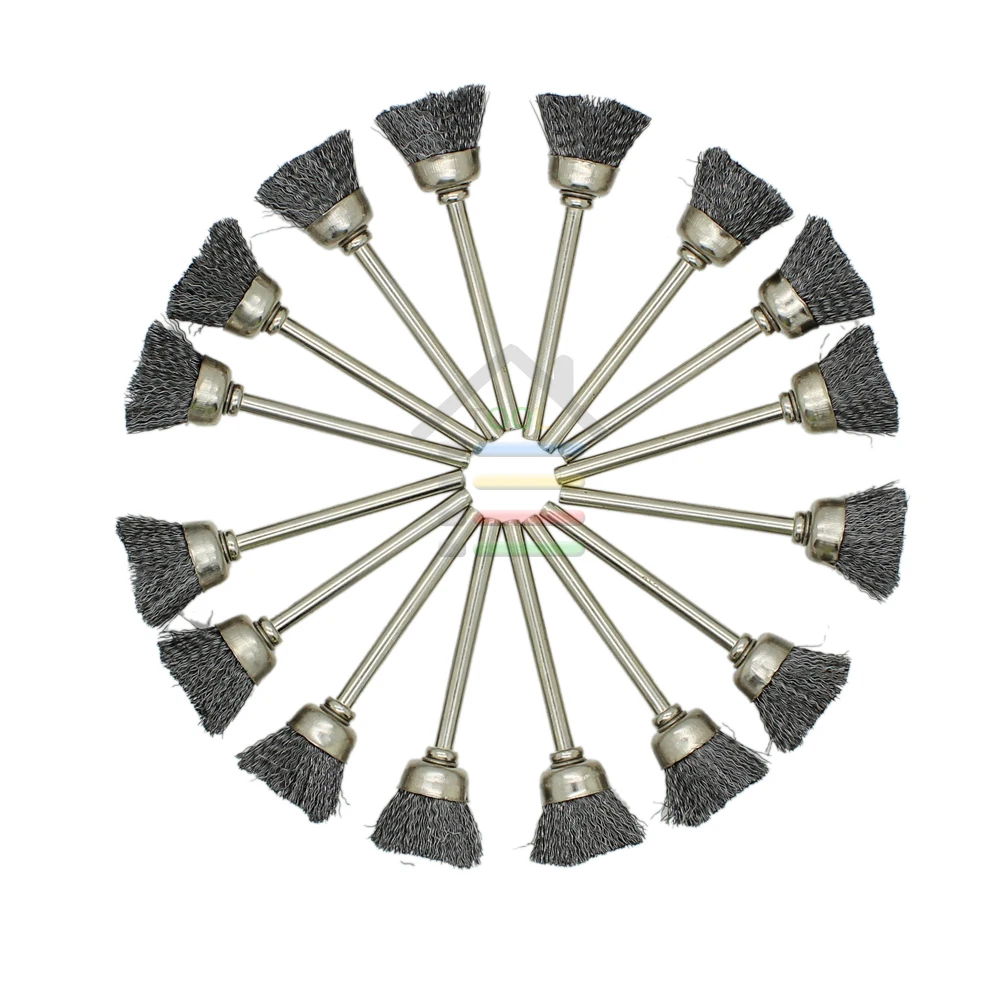 16PC Stainless Steel Wire Cup Brush for Dremel 3000 4000 Accessories