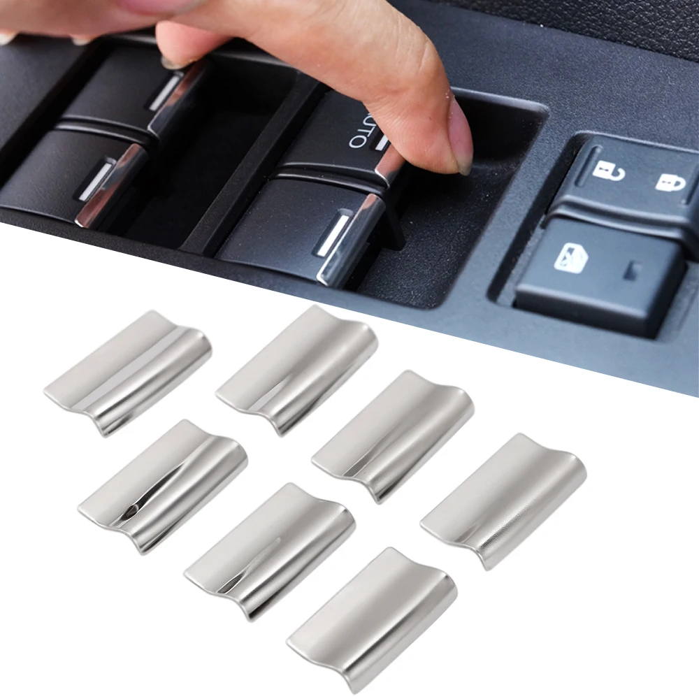 

7pcs Stainless Steel For Honda CRV CR-V Fit City Accord Window lift buttons sequins sticker
