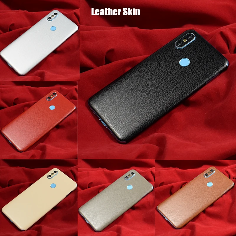 Phone Back Cover Film For Xiami Mi A2 6X LeatherCarbon Fiber Wood Skins Protective Paste Stickers For Xiaomi A2  MiA2 6X 5 (1)
