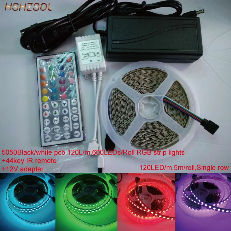 Светодиодная лента RGB 5050 SMD 5 м/рулон 600 светодиодов 12 В 6 А блок питания адаптер с