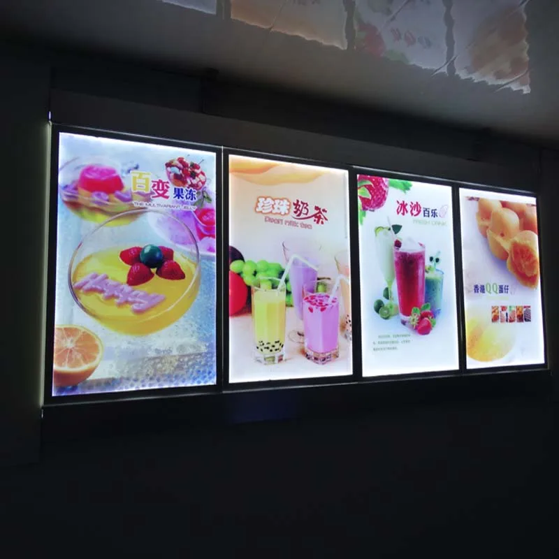 (4 Graphics/column) Single Sided Lighted Menu Boards,Backlit Menu