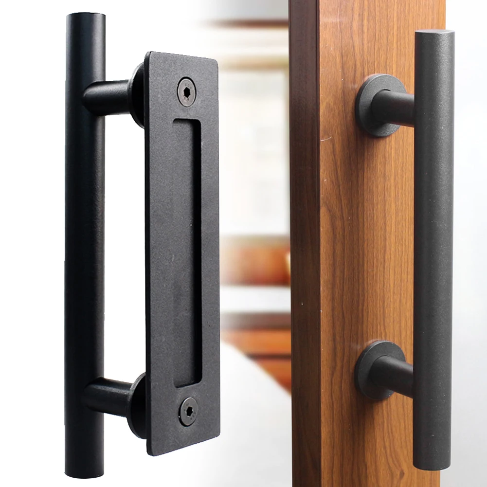 

With Screw For Gates Easy Install Practical Door Handle Set Home Decorative Heavy Duty Furniture Hardware Carbon Steel Pull