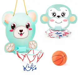 1 шт.. Новый подвесной баскетбольный обруч с мячом игрушки Детский баскетбол игрушки мультфильм Медведь обезьяна Тигр лягушка детские
