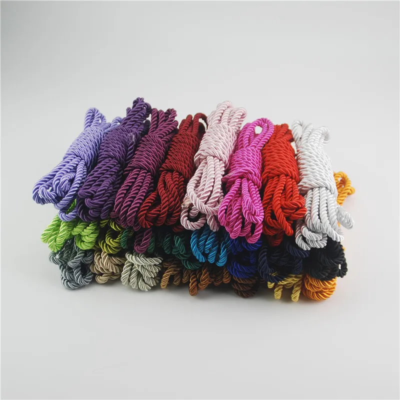 

FASMILEY DIY Cord Jewelry Findings 5mm Braided Rope Multi Solid Color Twisted Thread DIY Accessories String Supplys 10m DS220