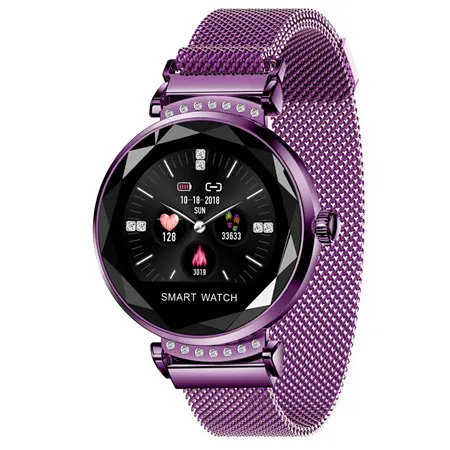 Женский умный Браслет H2, модные часы, фитнес-трекер, спортивный браслет, монитор артериального давления, Женский физиологический браслет для здоровья - Цвет: Фиолетовый