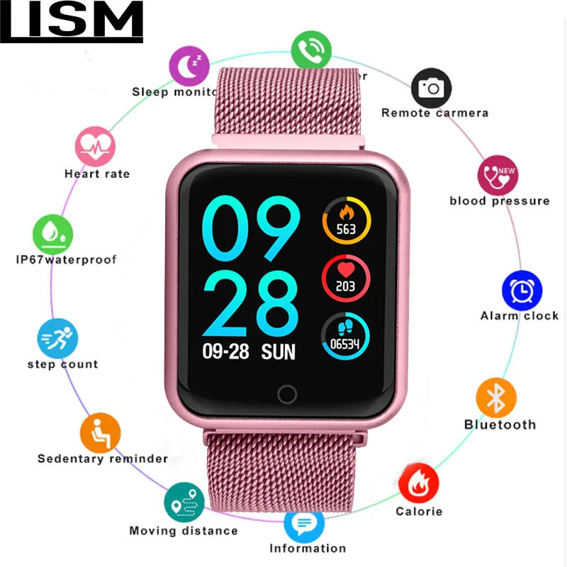 

2019 New Smart watch Heart rate monitor Message reminder Women Sport Smartwatch Fitness tracker For Women and men pk z60 p68 A1