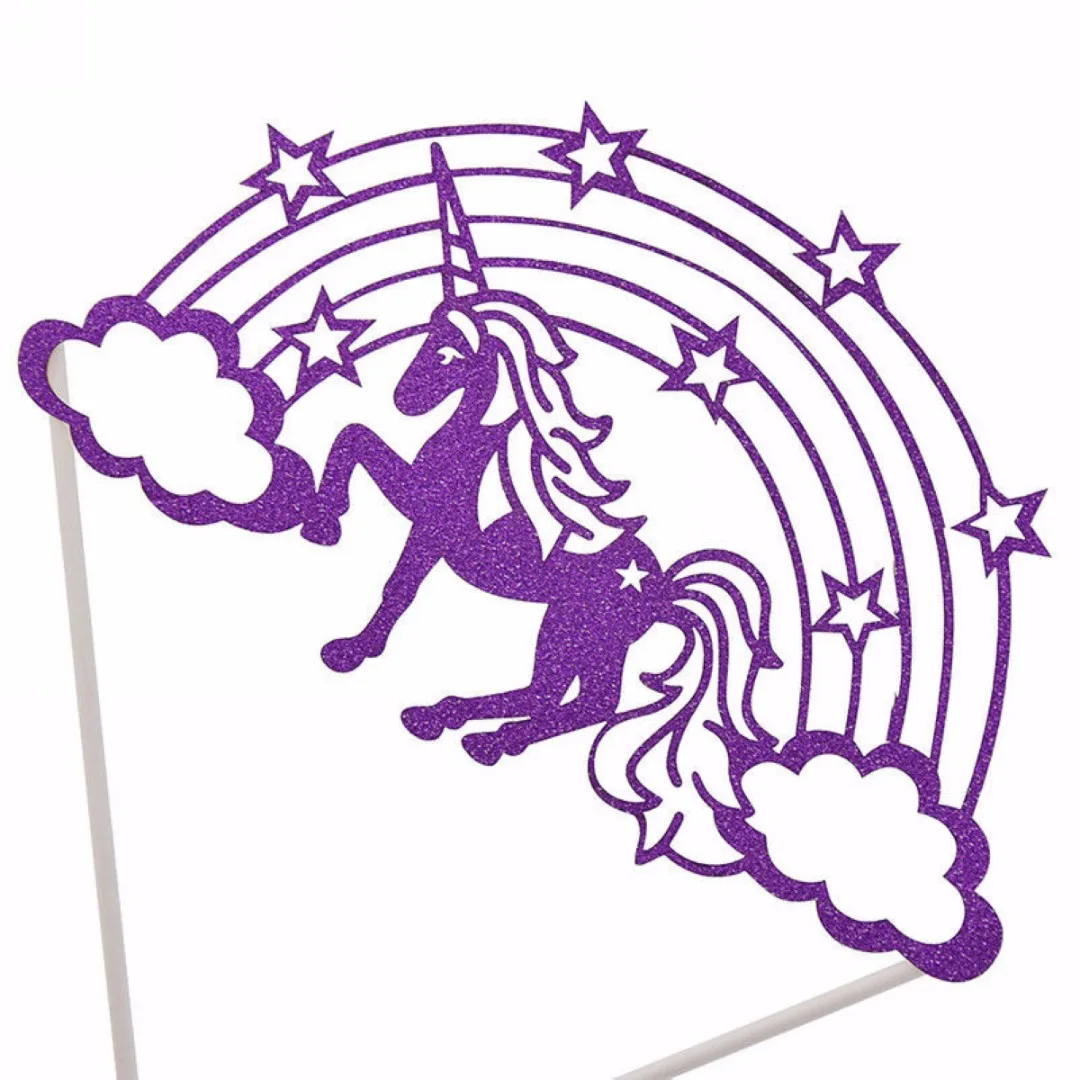 4 Color Unicorn Rainbow Cloud Birthday Cake Topper Sticks Cake Decorative Party Supplies