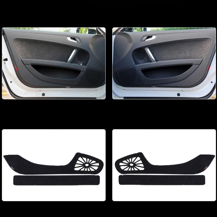 

2pcs Fabric Door Protection Mats Anti-kick Decorative Pads For Audi TT