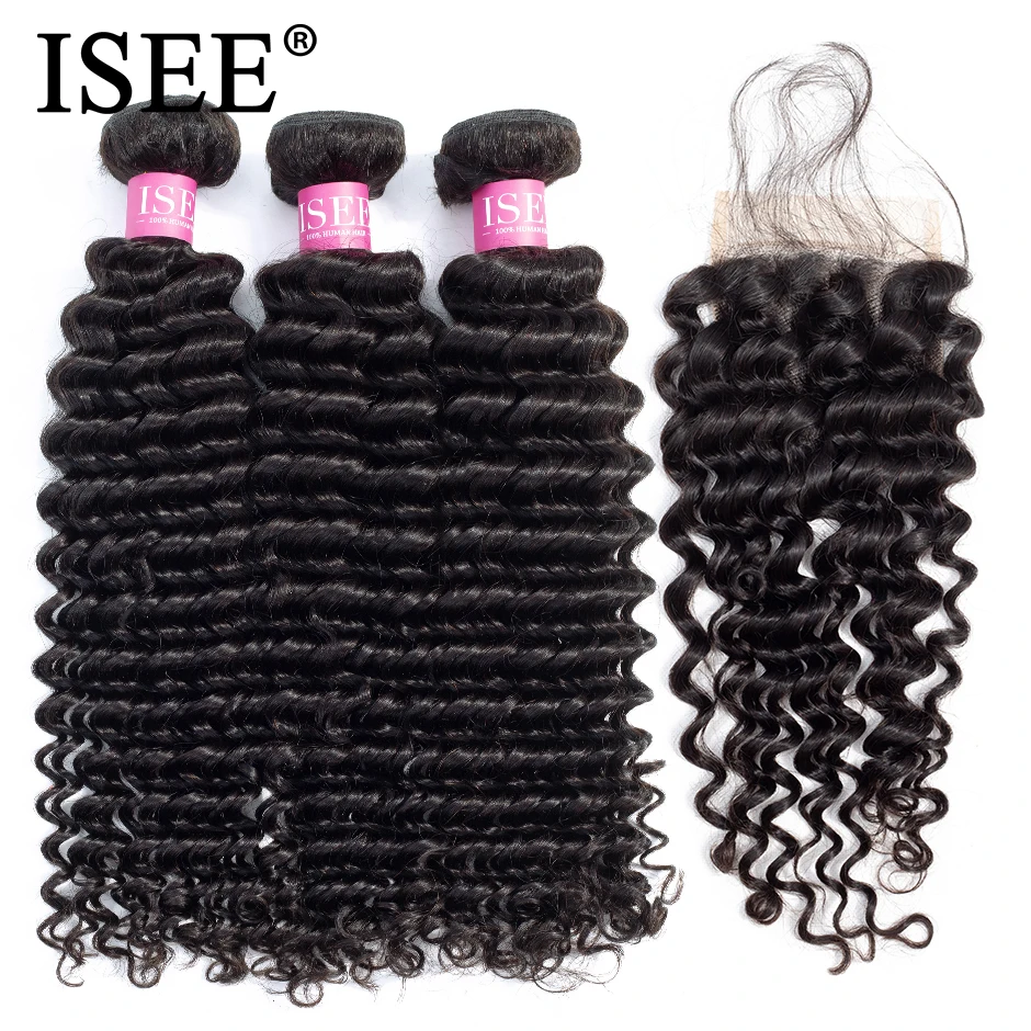 Deep Wave Bundles With Closure ISEE Hair With Closure Human Hair Bundles With Closure Brazilian Hair Weave Bundles With Closure Deep Wave Bundles With Closure ISEE Hair With Closure Human Hair Bundles With Closure Brazilian Hair Weave Bundles With Closure