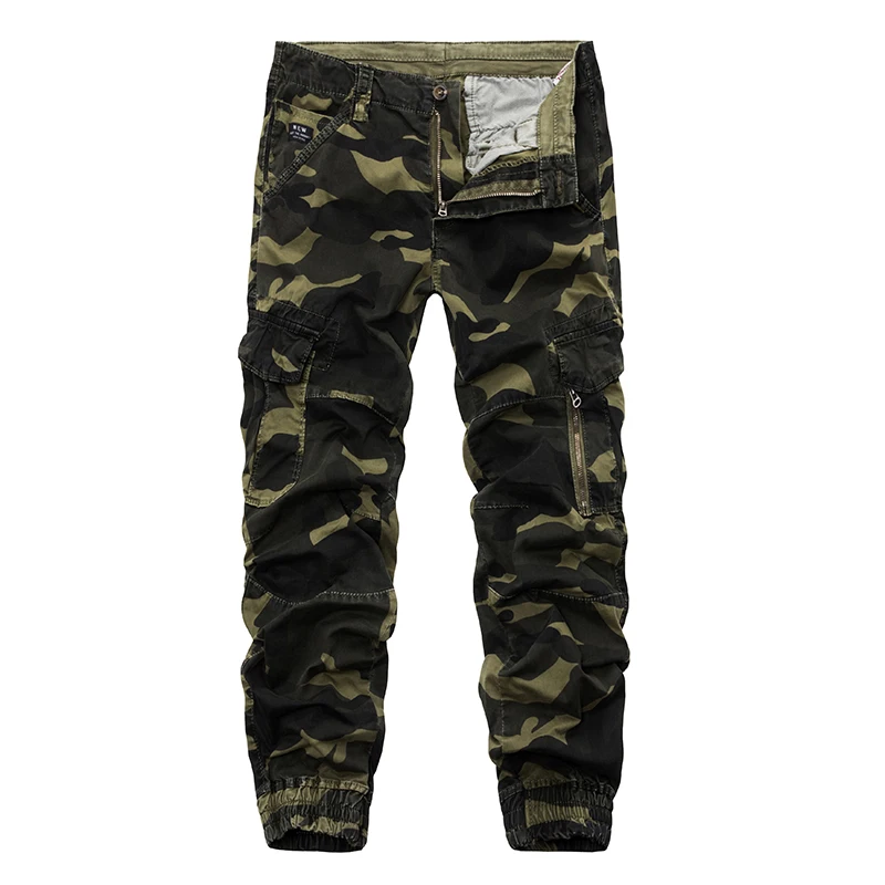 

Men Camo Cargo Pants 2019 Mens Fashion Baggy Tactical Trouser Hip Hop Casual Cotton Multi Pockets Pants Streetwear Army pants 38