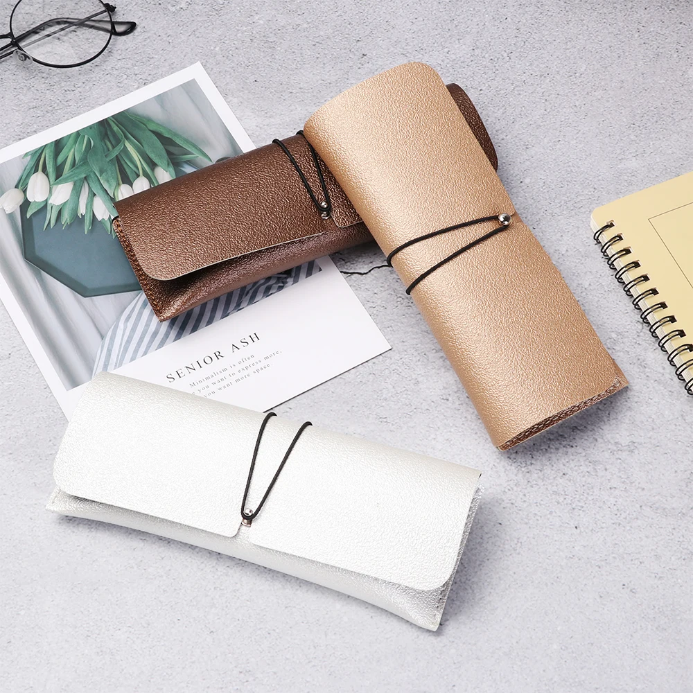 

Unisex Portable Sunglasses Glasses Holder Box PU Leather Glasses Case Cover Eyeglasses Solid Storage Magnetic Glasses Pouch