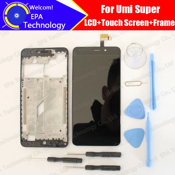 

UMI Super LCD Display+Touch Screen Digitizer+Middle Frame Assembly 100% Original New LCD+Touch Digitizer for Super F-550028X2N