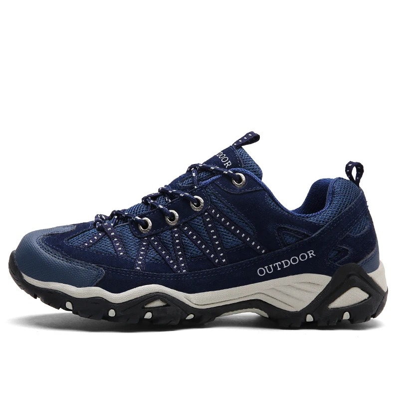 Походные тактические ботинки женские и мужские альпинистские треккинговые ботинки Нескользящие уличные спортивные дышащие кеды сетчатая обувь для кемпинга - Цвет: dark blue