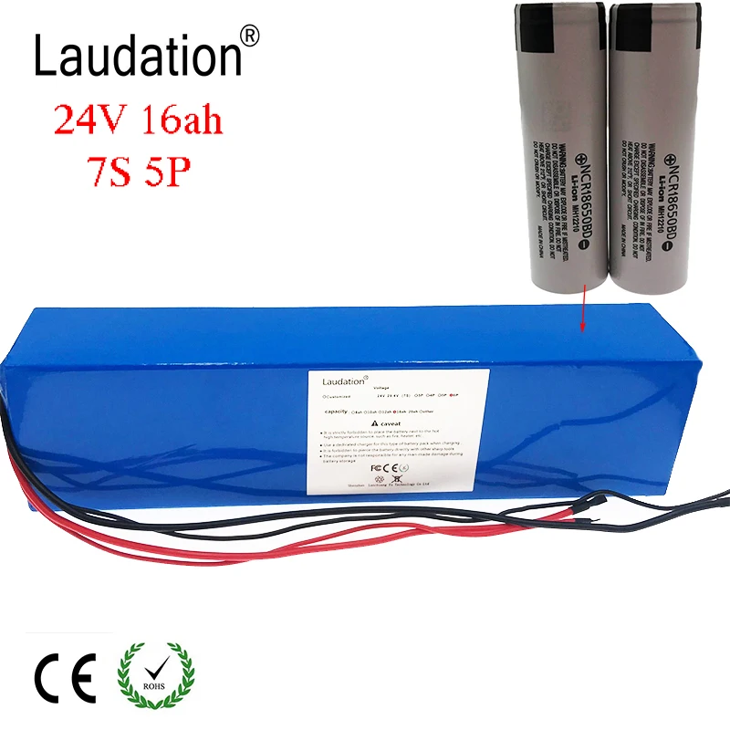 Laudation 24V 16ah Электрический велосипед литий-ионный Батарея 29,4 V 16000 мА/ч, 15A BMS 250 Вт 350 18650 Батарея пакет двигатель для инвалидной коляски