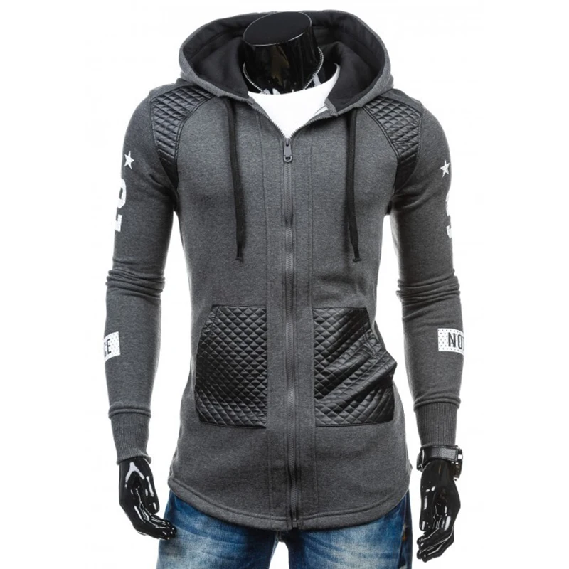 2017 Spring Summer Mens Workout Fitness Hoodies Long Sleeve Zipper