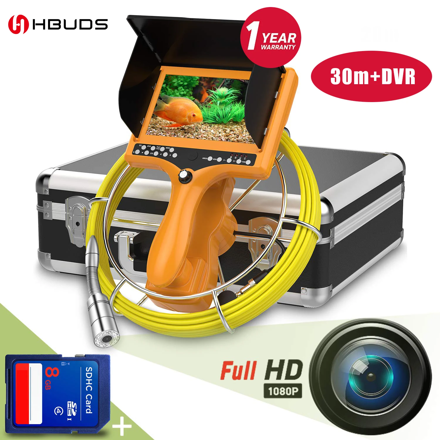 HBUDS 30 м 98FT канализационные водостойкие видео камера 7 &quotЖК дисплей экран 120