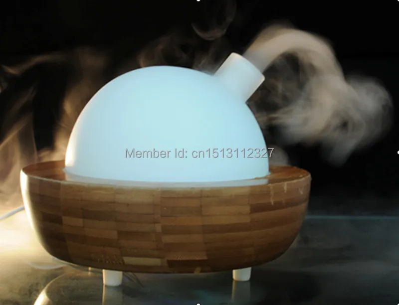 New design Essential Oil Ultrasonic Air Humidifier electric Aroma Diffuser made of bamboo base and glass with LED Light | Бытовая